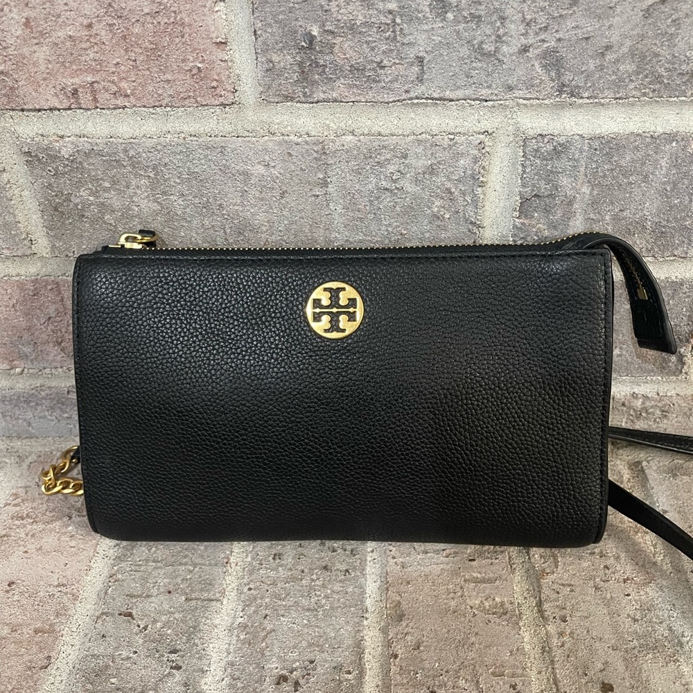 Tory Burch Black Crossbody Bag with Gold Logo